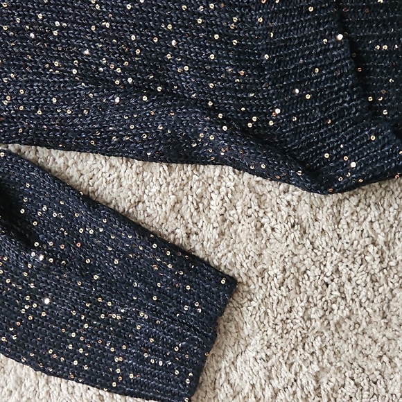 Chaps Classics Black Sweater With Sequins L, Size XL, 60% Cotton - Picture 4 of 6